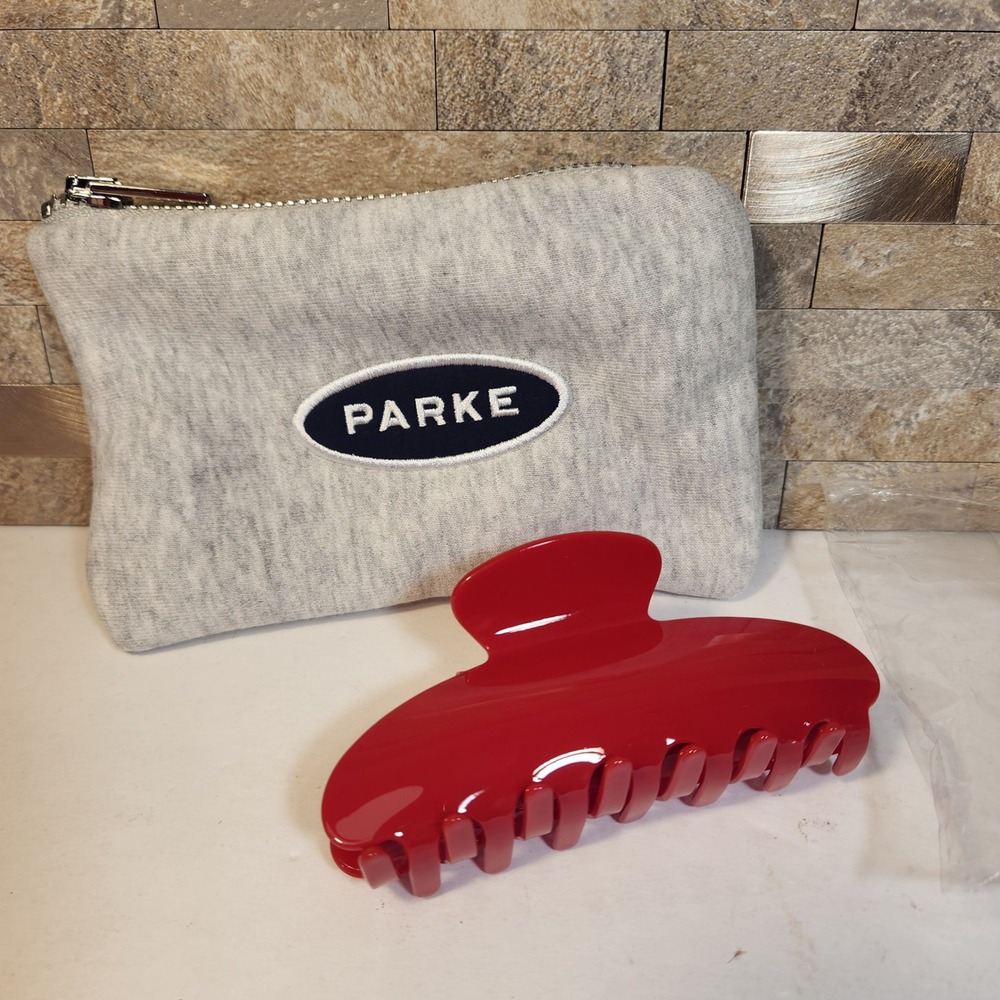Parke Red Hair Claw Clip Collegiate UGA Bulldogs Logo Zipper Pouch Set